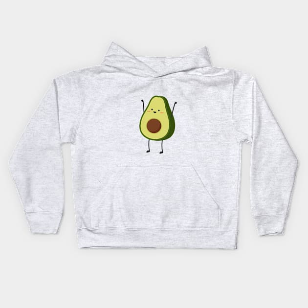 Kawaii Avocado Baby One-Piece Kids Hoodie by TempleThread